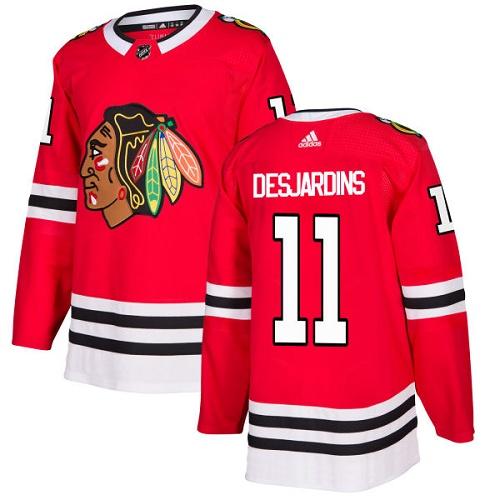 Adidas Men Chicago Blackhawks #11 Andrew Desjardins Red Home Authentic Stitched NHL Jersey